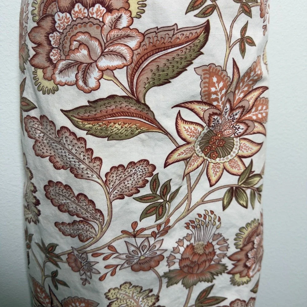 April Cornell Women Floral Paisley Apron Adjustable Tan Pink Cottagecore Tradwif